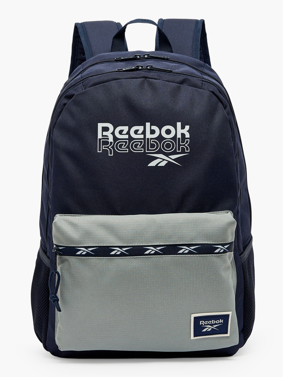 Boys Color Block Logo Print Backpack with Adjustable Shoulder Straps-18.1 inch