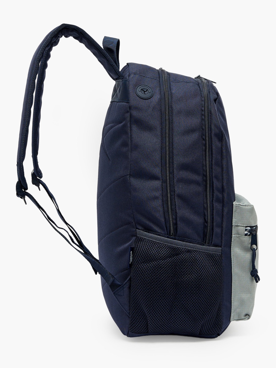 Boys Color Block Logo Print Backpack with Adjustable Shoulder Straps-18.1 inch