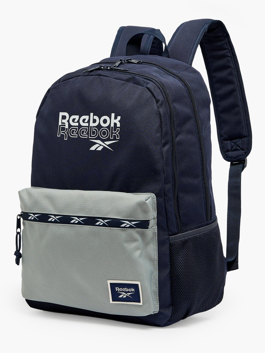 Boys Color Block Logo Print Backpack with Adjustable Shoulder Straps-18.1 inch