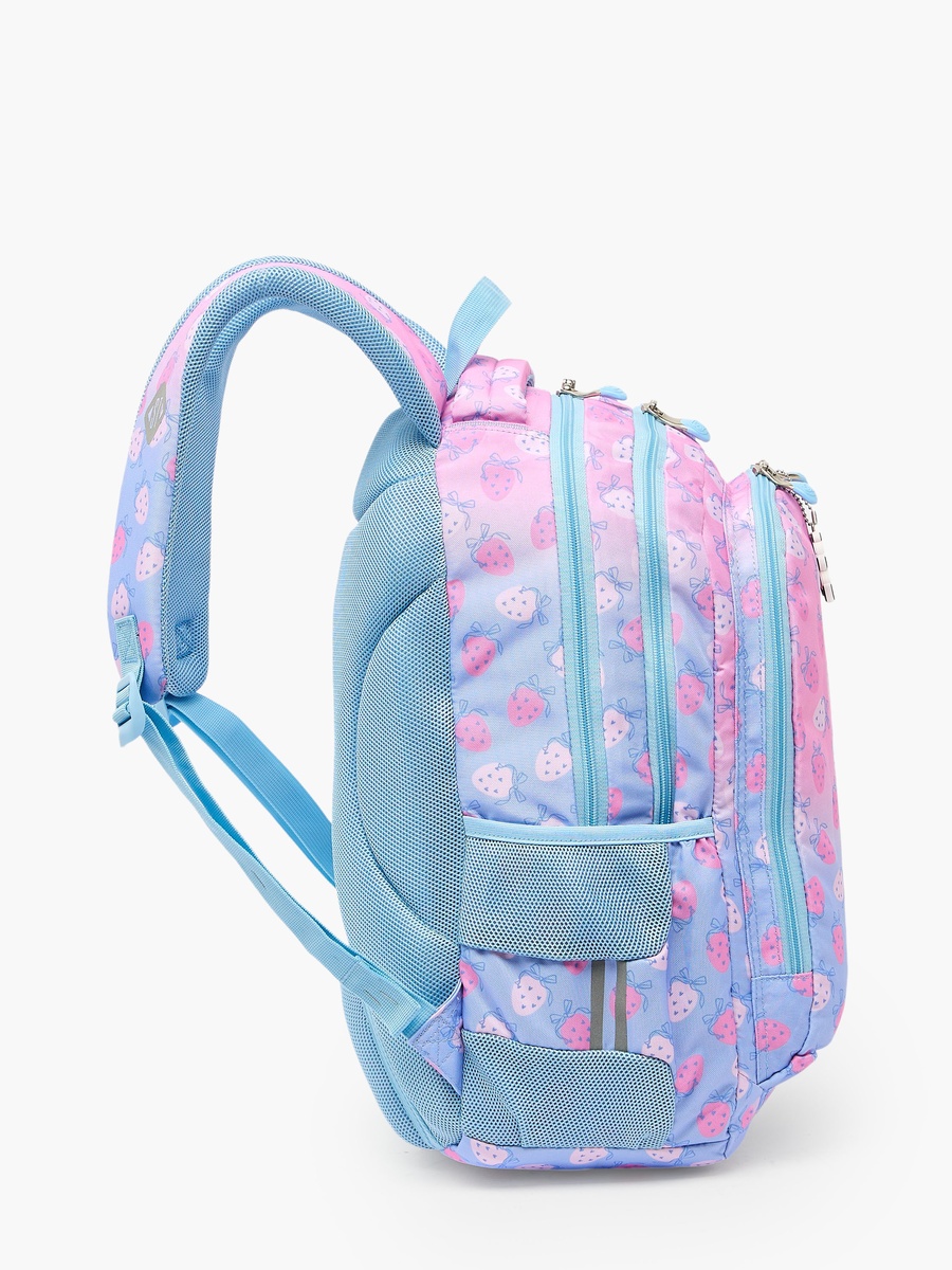 Strawberry Print Backpack with Padded Straps - 18 inch