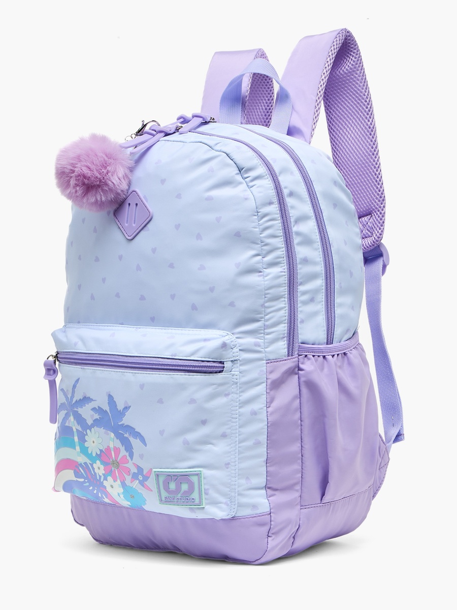 Tropical Print Backpack with Padded Shoulder Straps - 17 inch