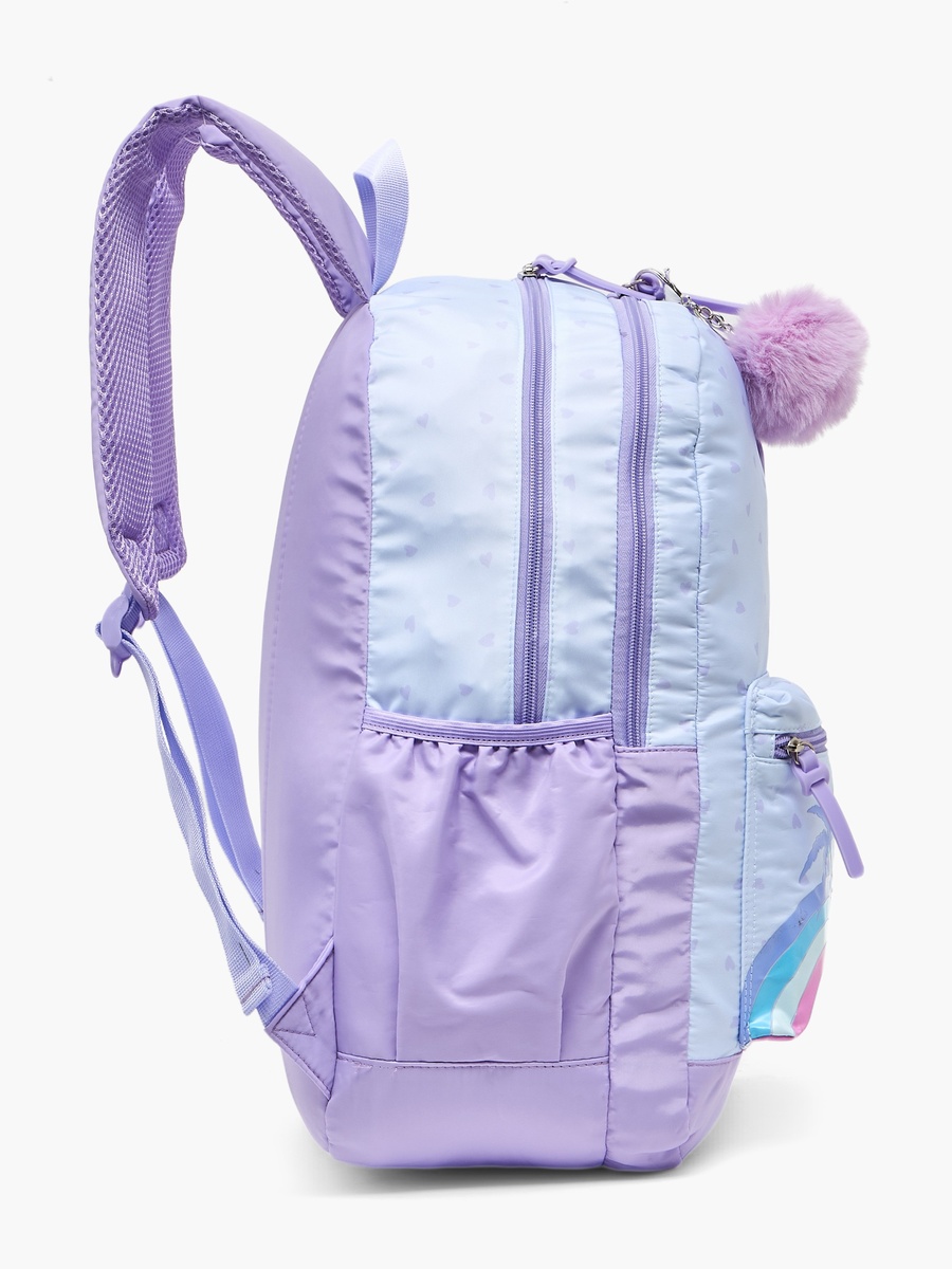 Tropical Print Backpack with Padded Shoulder Straps - 17 inch