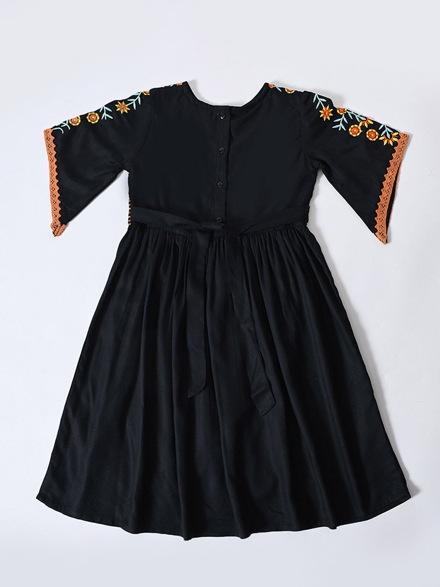 Cotton Woven Embroidered Dress