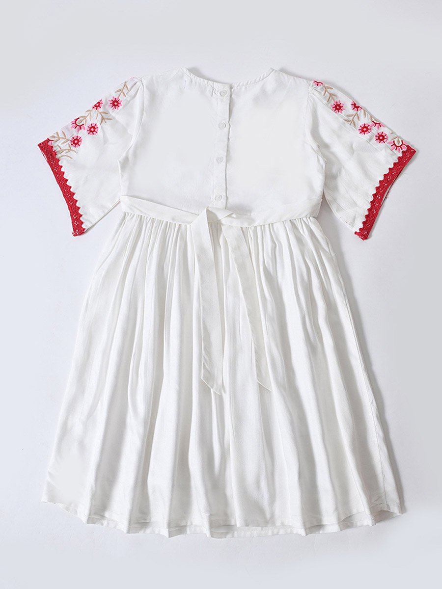 Cotton Woven Embroidered Dress