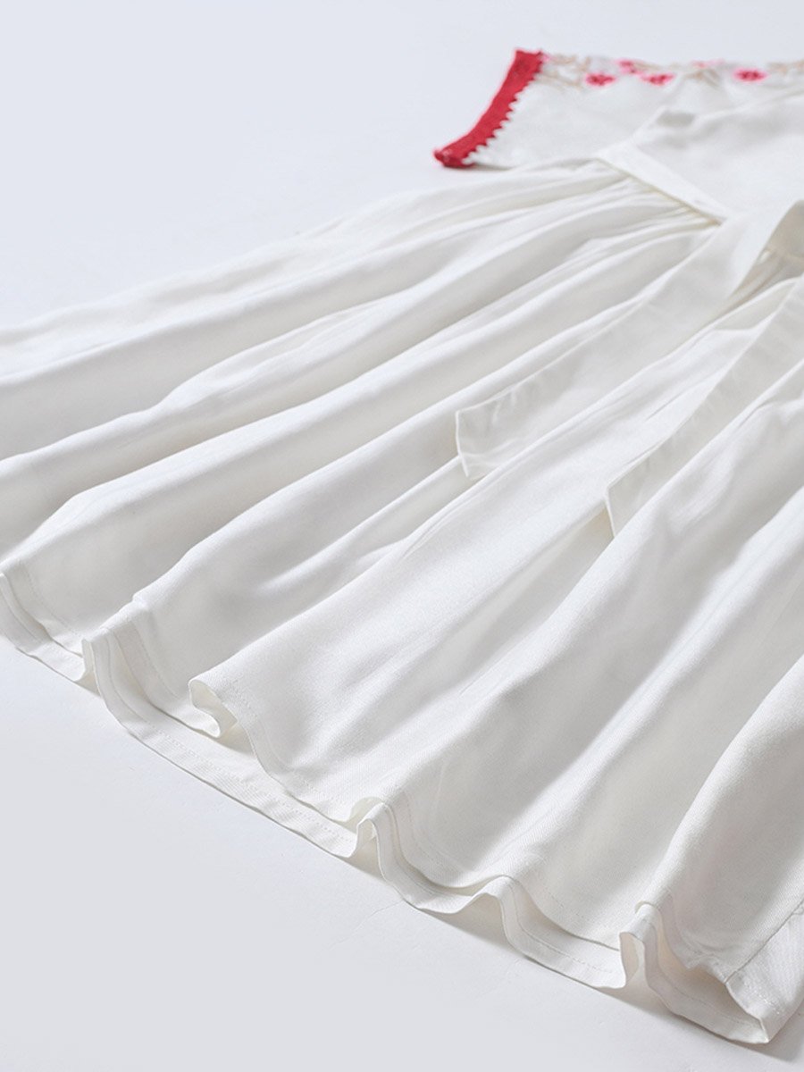 Cotton Woven Embroidered Dress