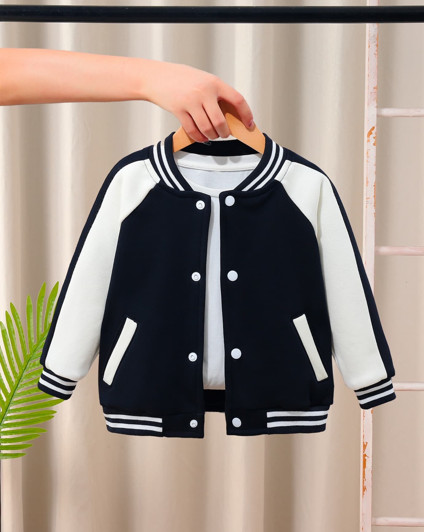 Black Varsity Jacket With Buttons