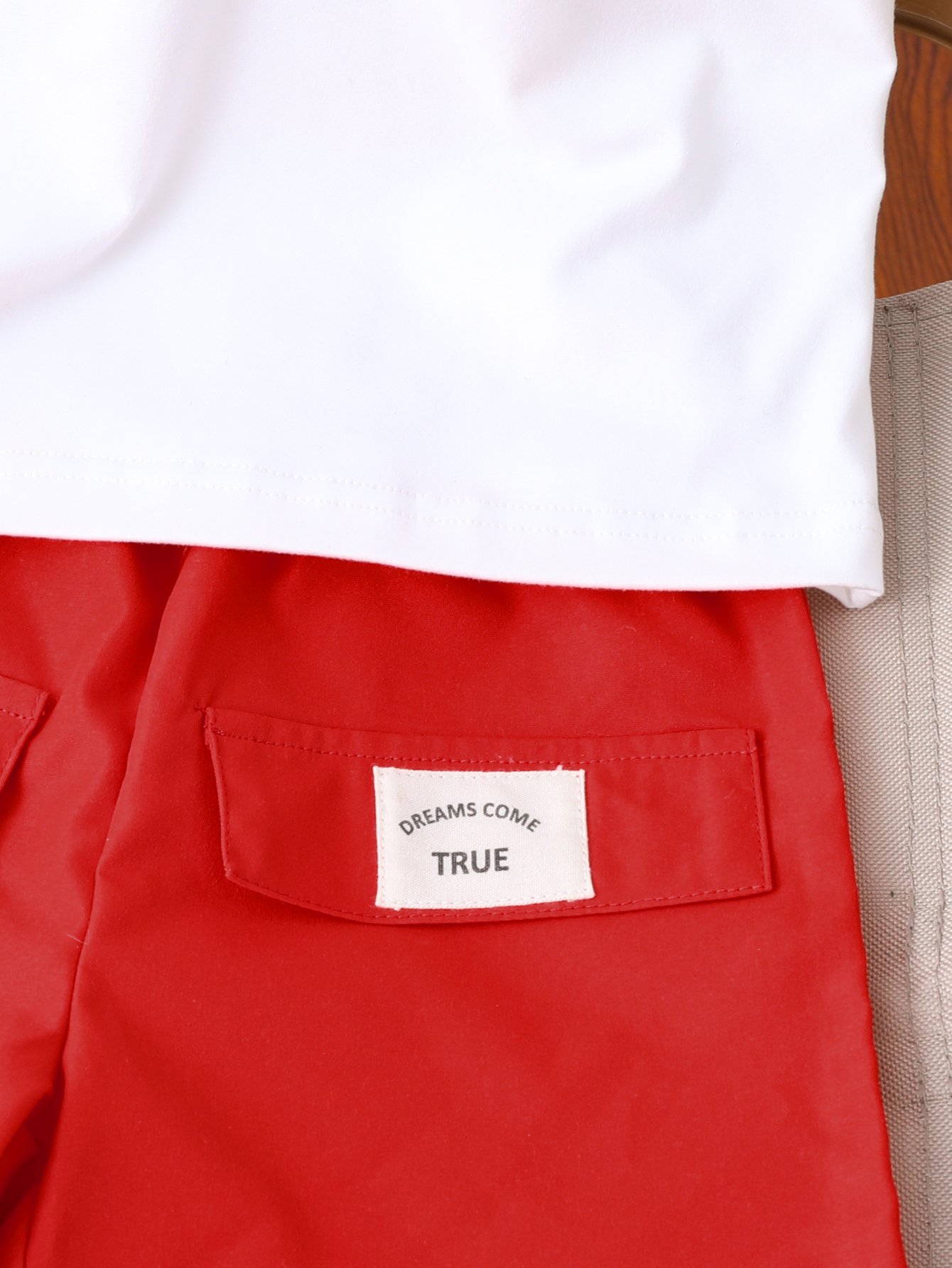 Boys Graphic Sleeveless T-Shirt and Red Shorts Set