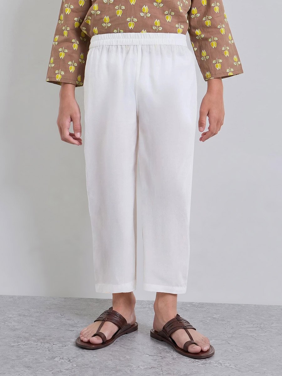 Teen Boys Printed Kurta and Pull-On Pants Set