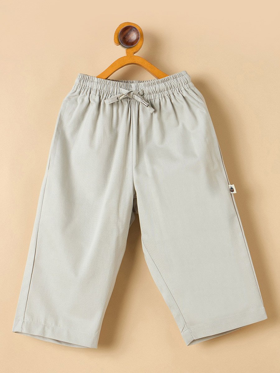 Grey Relaxed Fit Drawstring Trousers