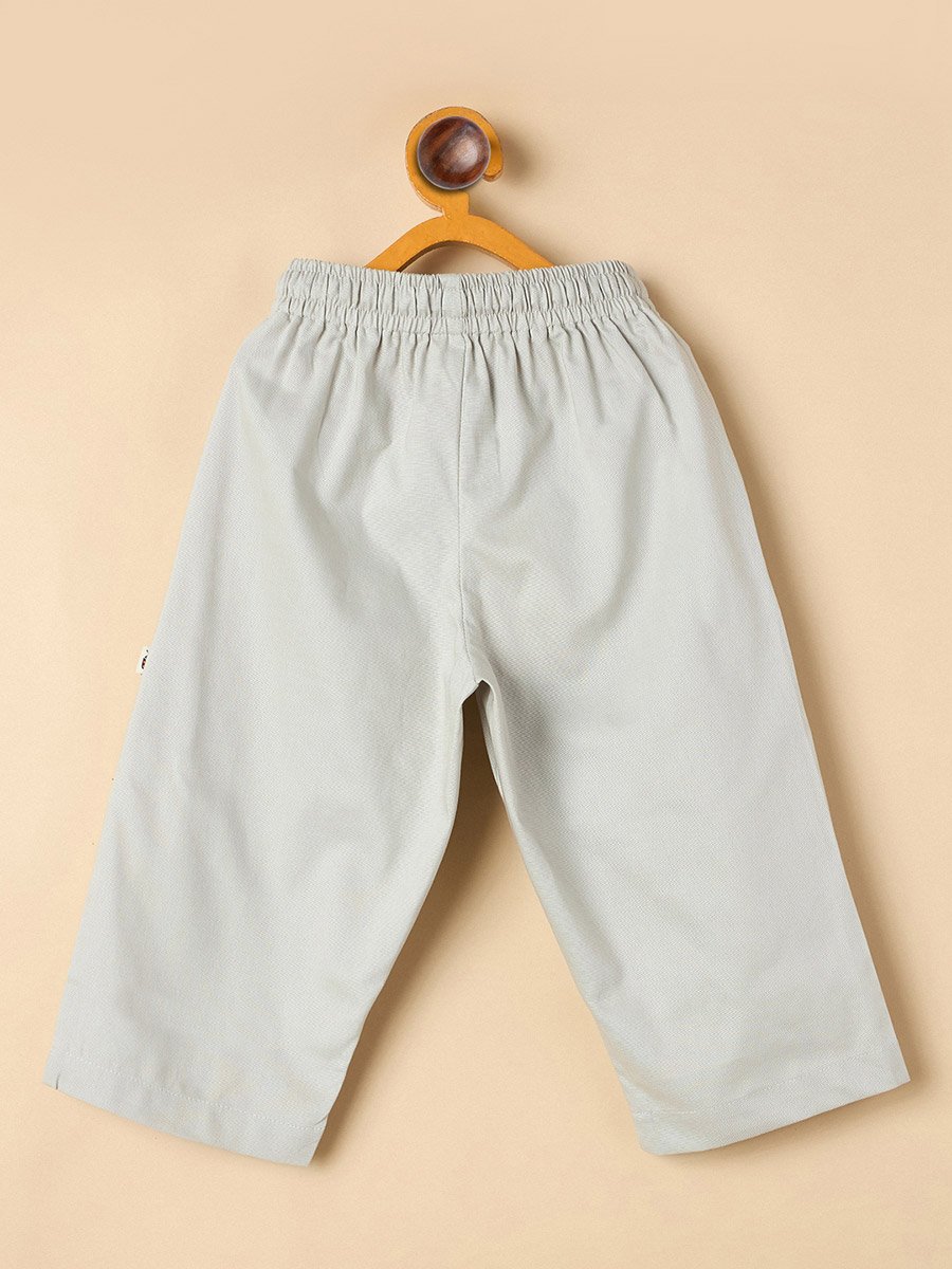 Grey Relaxed Fit Drawstring Trousers