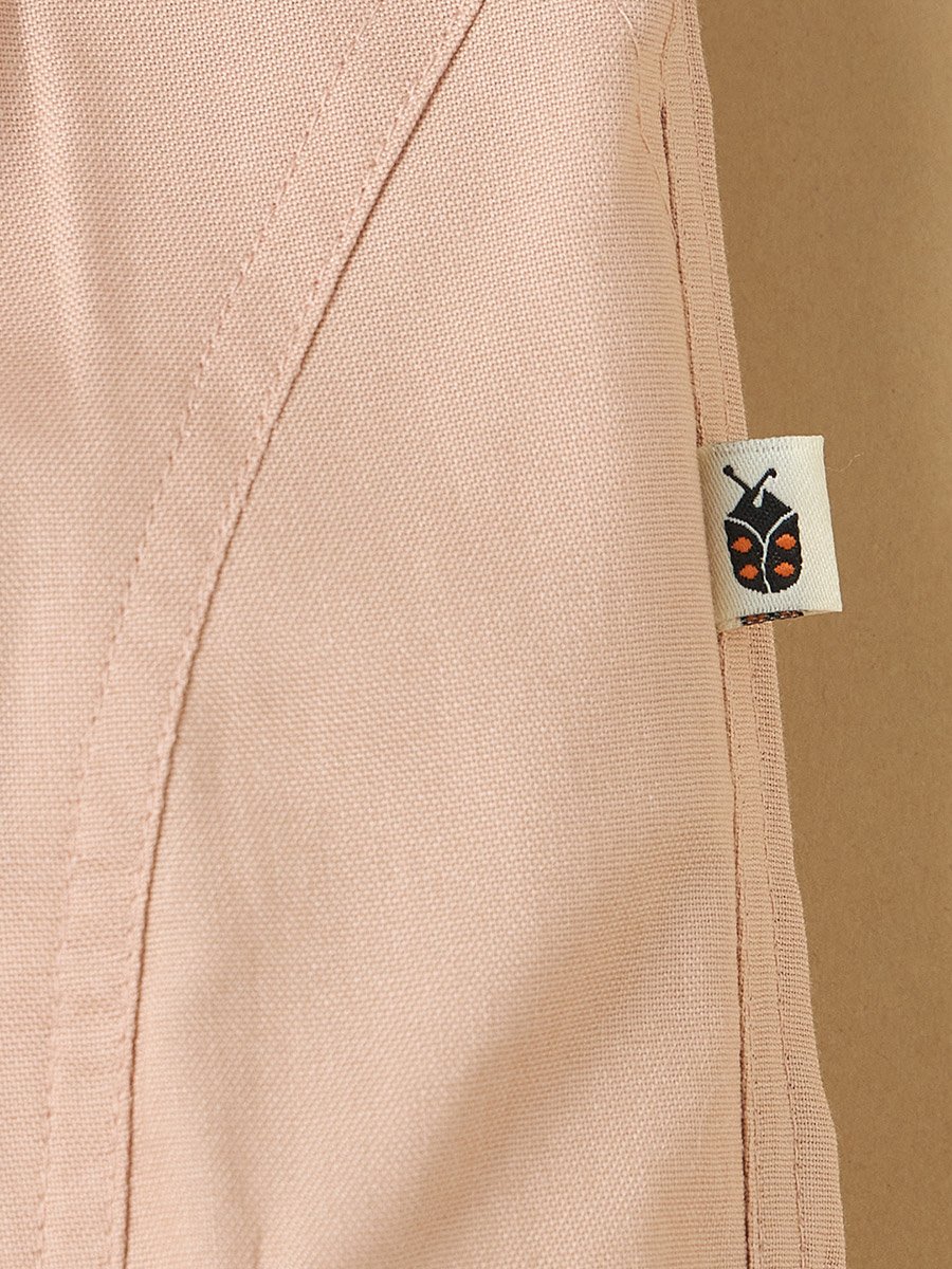Kids Relaxed Fit Peach Cargo Pants with Drawstring Waist
