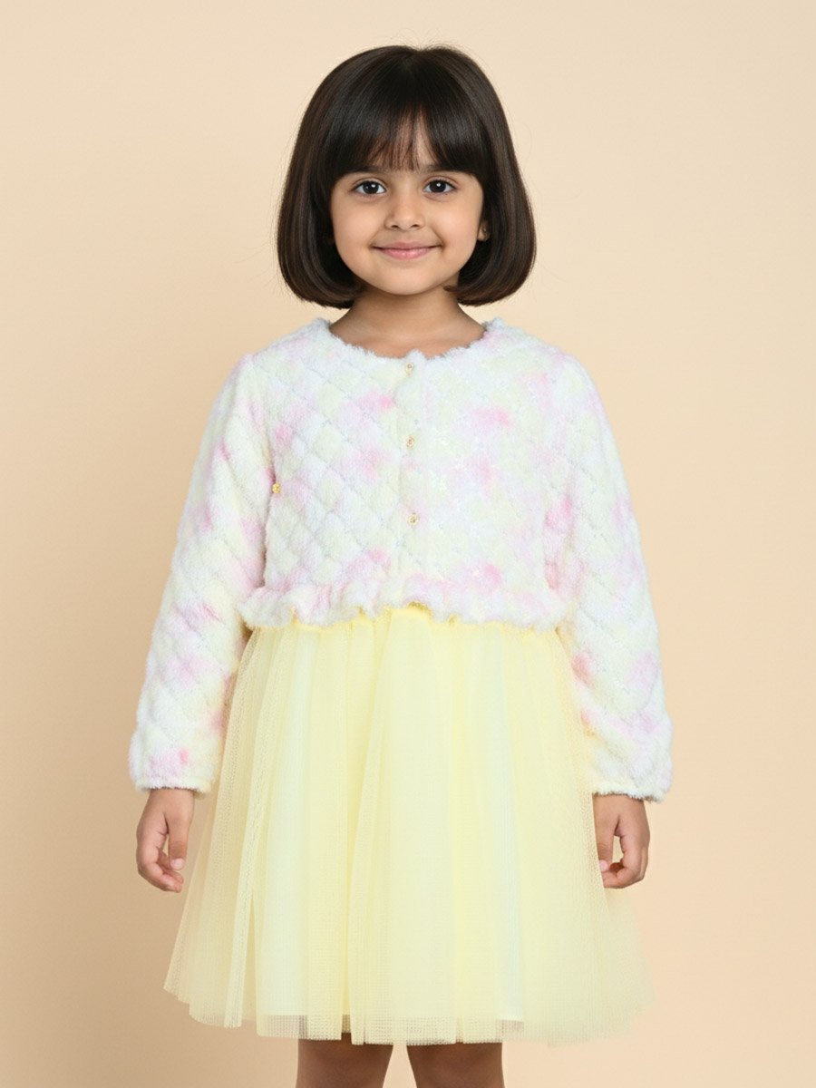 Girls Multi-Color Fit and Flare Knee-Length Casual Dress