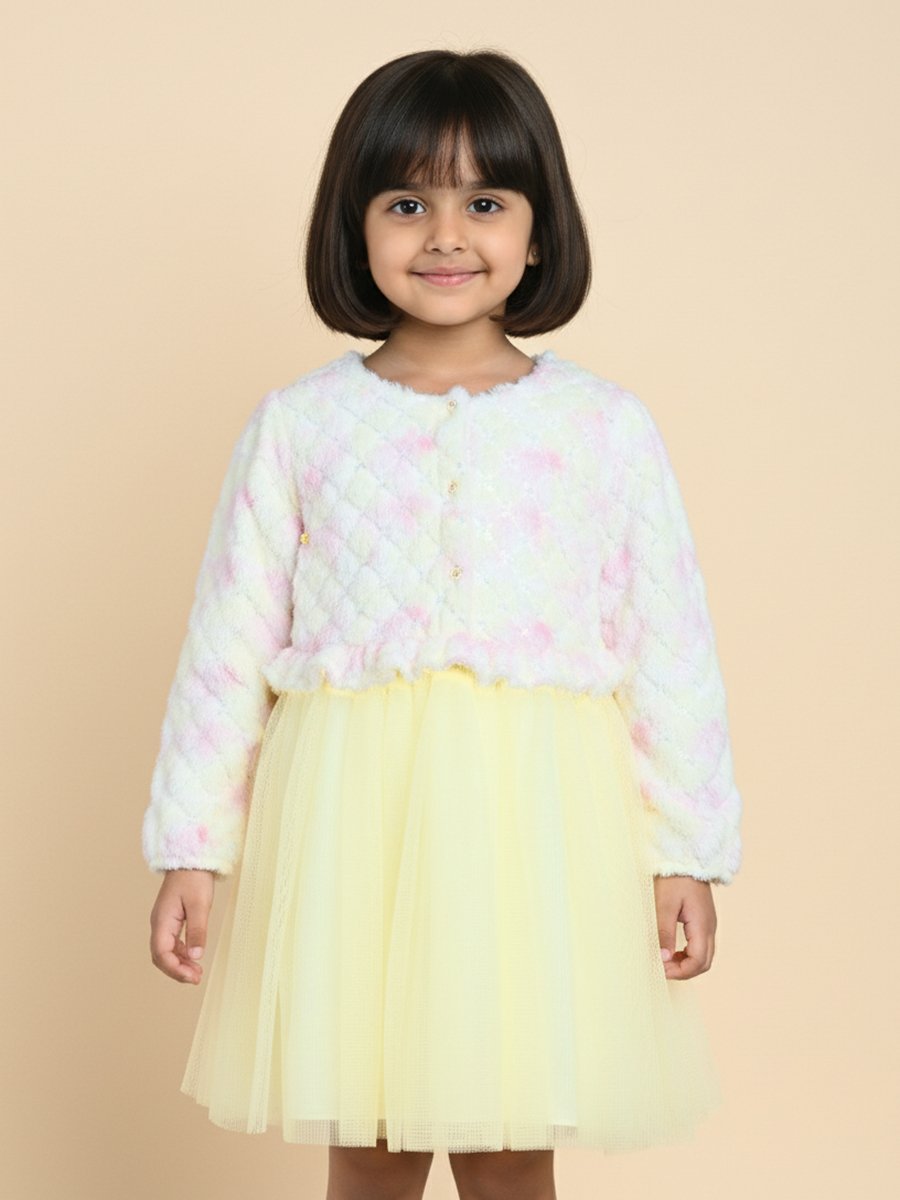 Girls Multi-Color Fit and Flare Knee-Length Casual Dress