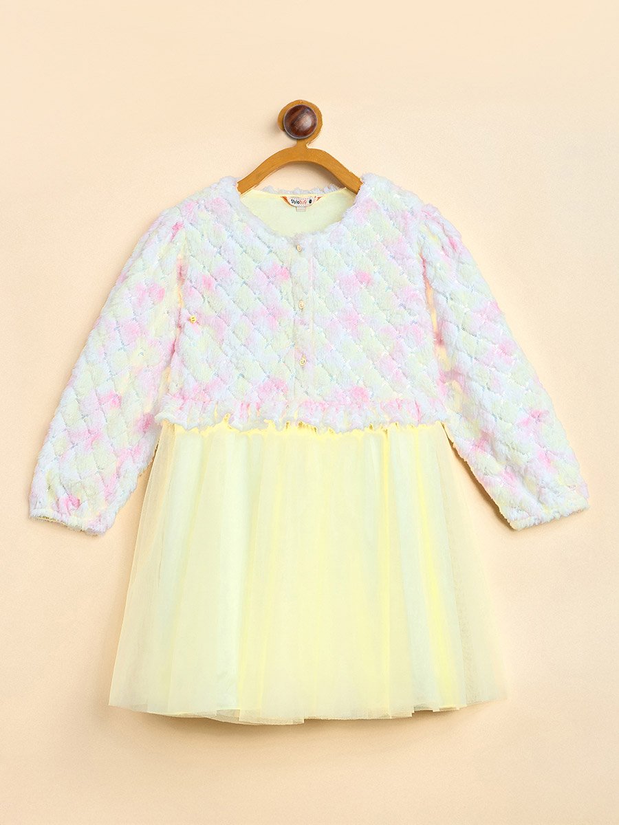 Girls Multi-Color Fit and Flare Knee-Length Casual Dress