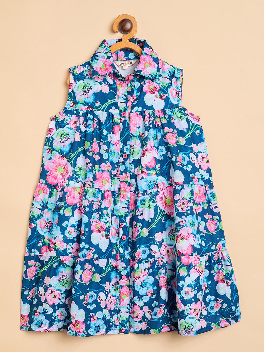 Floral A-Line Sleeveless Knee-Length Dress