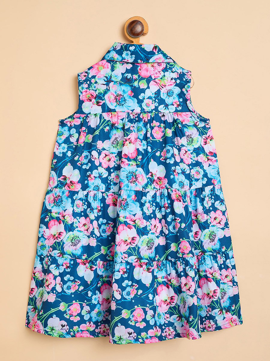 Floral A-Line Sleeveless Knee-Length Dress