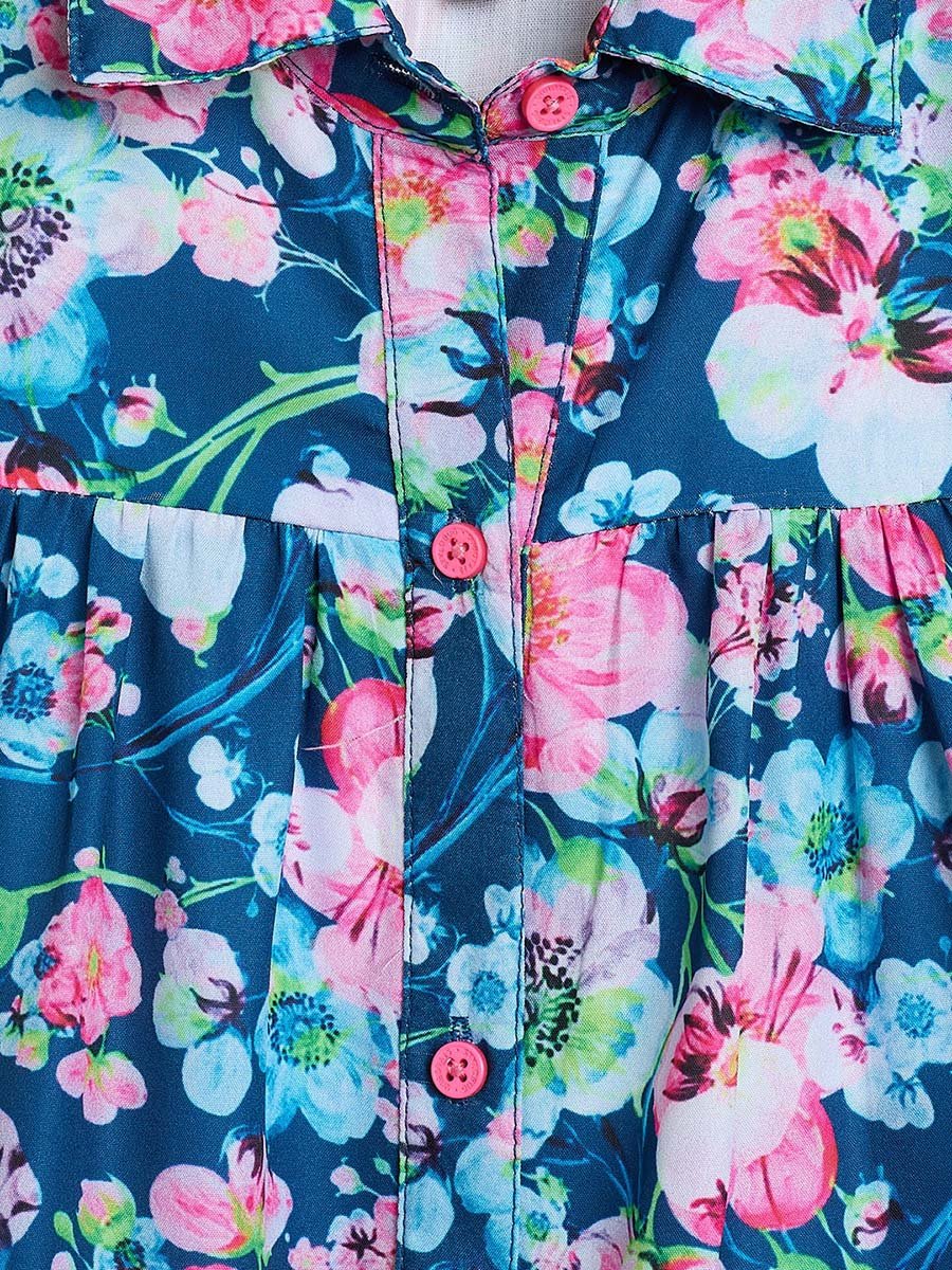 Floral A-Line Sleeveless Knee-Length Dress