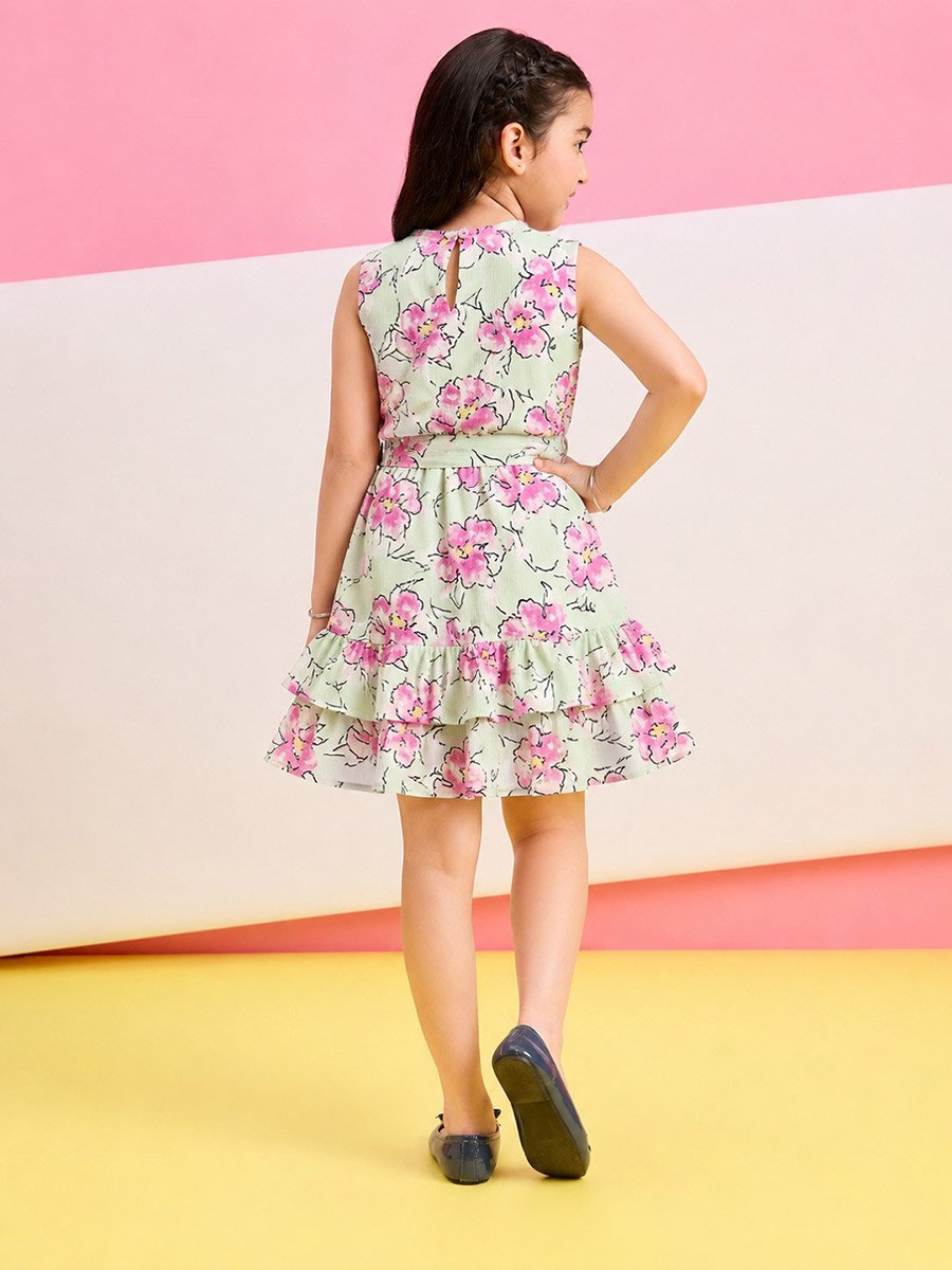 Floral Print Fit and Flare Mini Dress