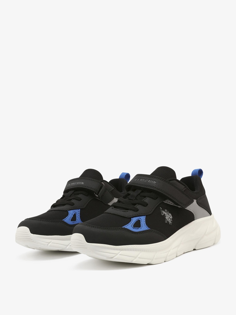 Boys Logo Sneakers with Hook and Loop Closure
