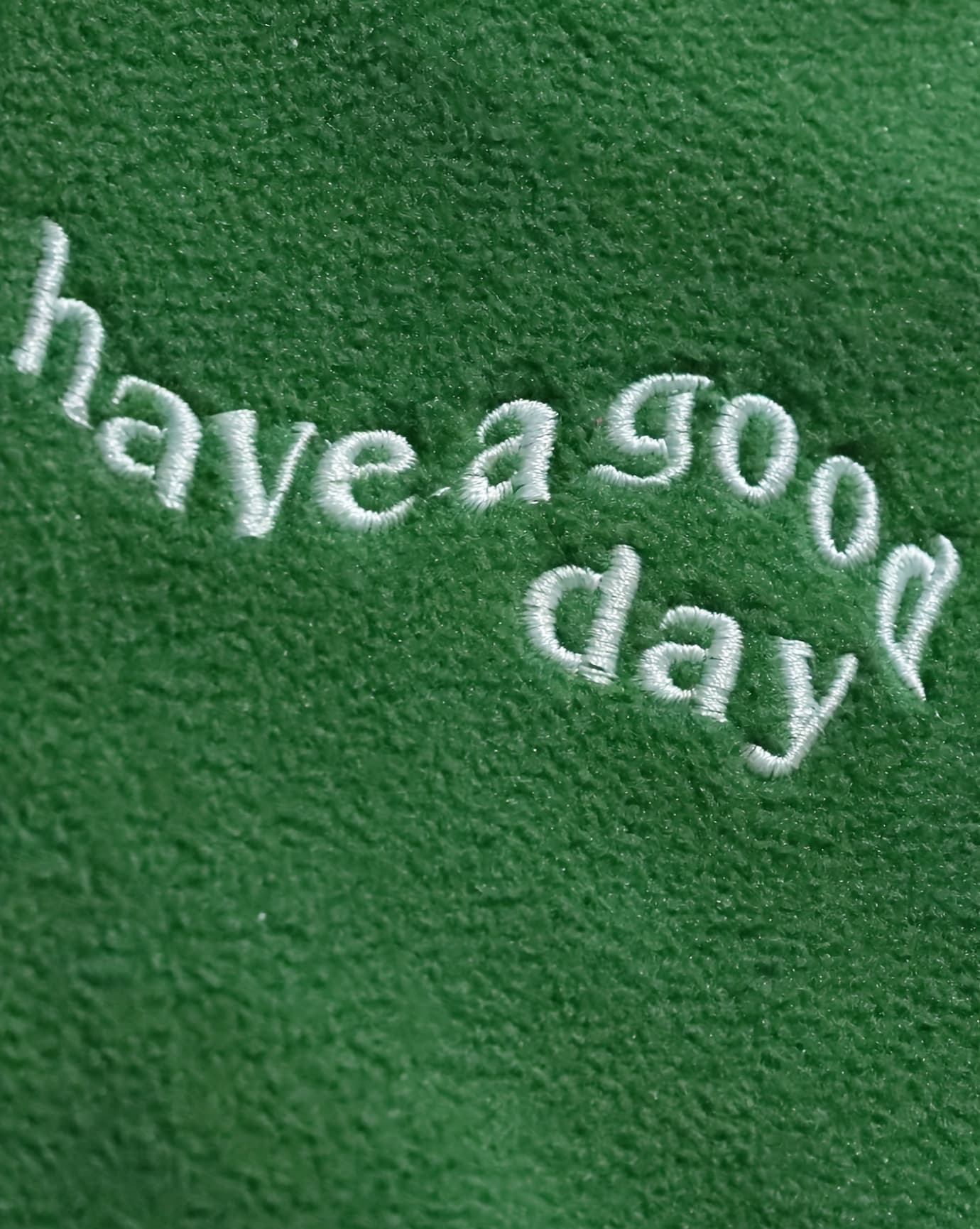 Green Fleece Quarter-Zip Sweatshirt With Pocket