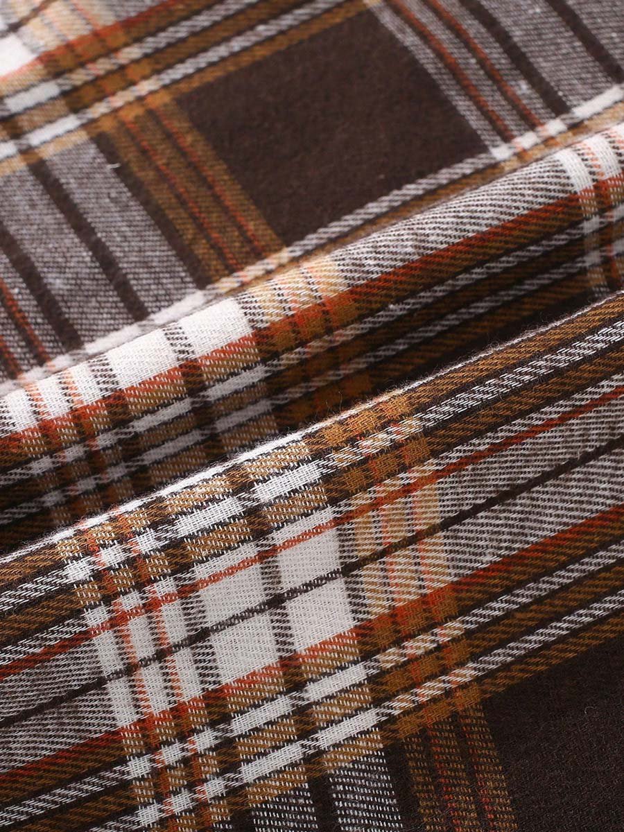 Boys Plaid Collared Long Sleeve Shirt