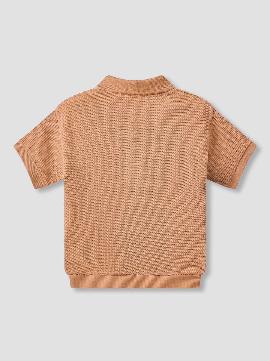 Collared Short Sleeve Polo T-Shirt with Embroidery
