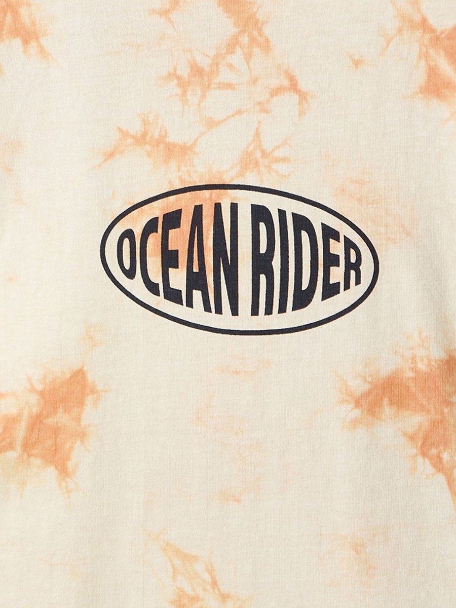 Crew Neck Short Sleeve T-Shirt with Tie-Dye Print