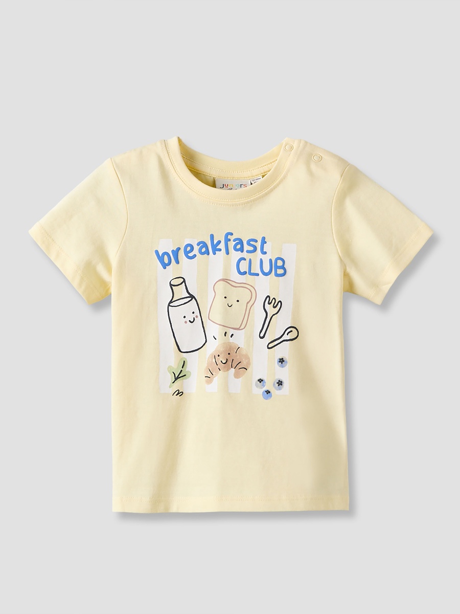 Short Sleeves T-Shirt with Breakfast Print