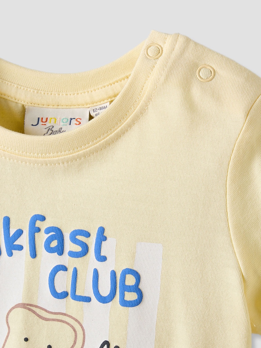 Short Sleeves T-Shirt with Breakfast Print