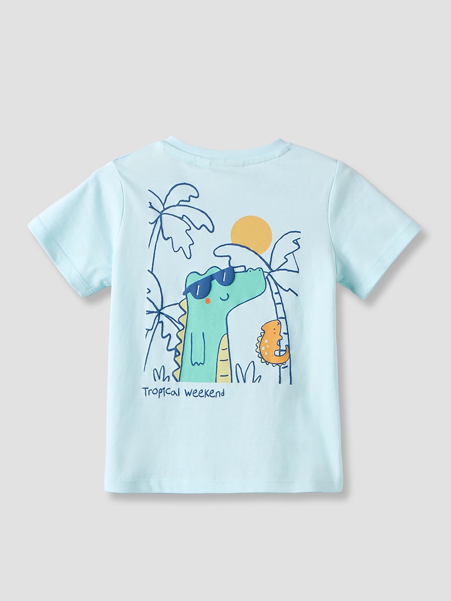 Short Sleeves T-Shirt with Tropical Print
