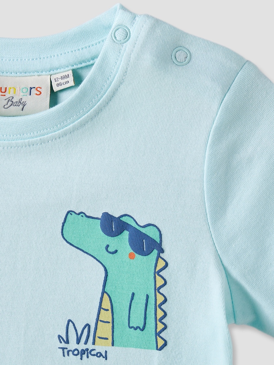 Short Sleeves T-Shirt with Tropical Print