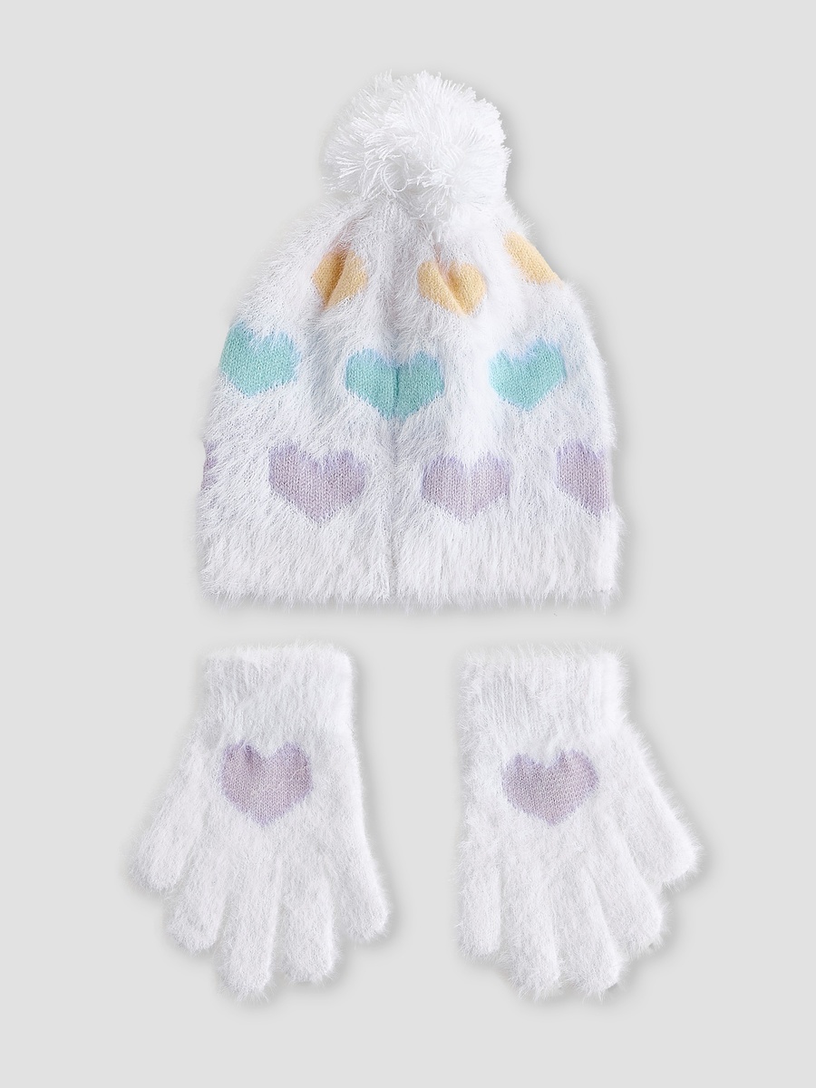 Winter Beanie with Gloves and Scarf