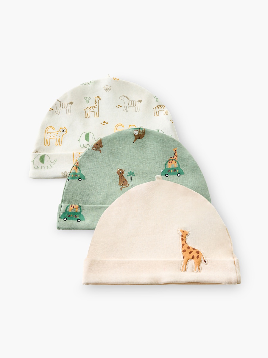 Pack of 3 Cap with Safari Print