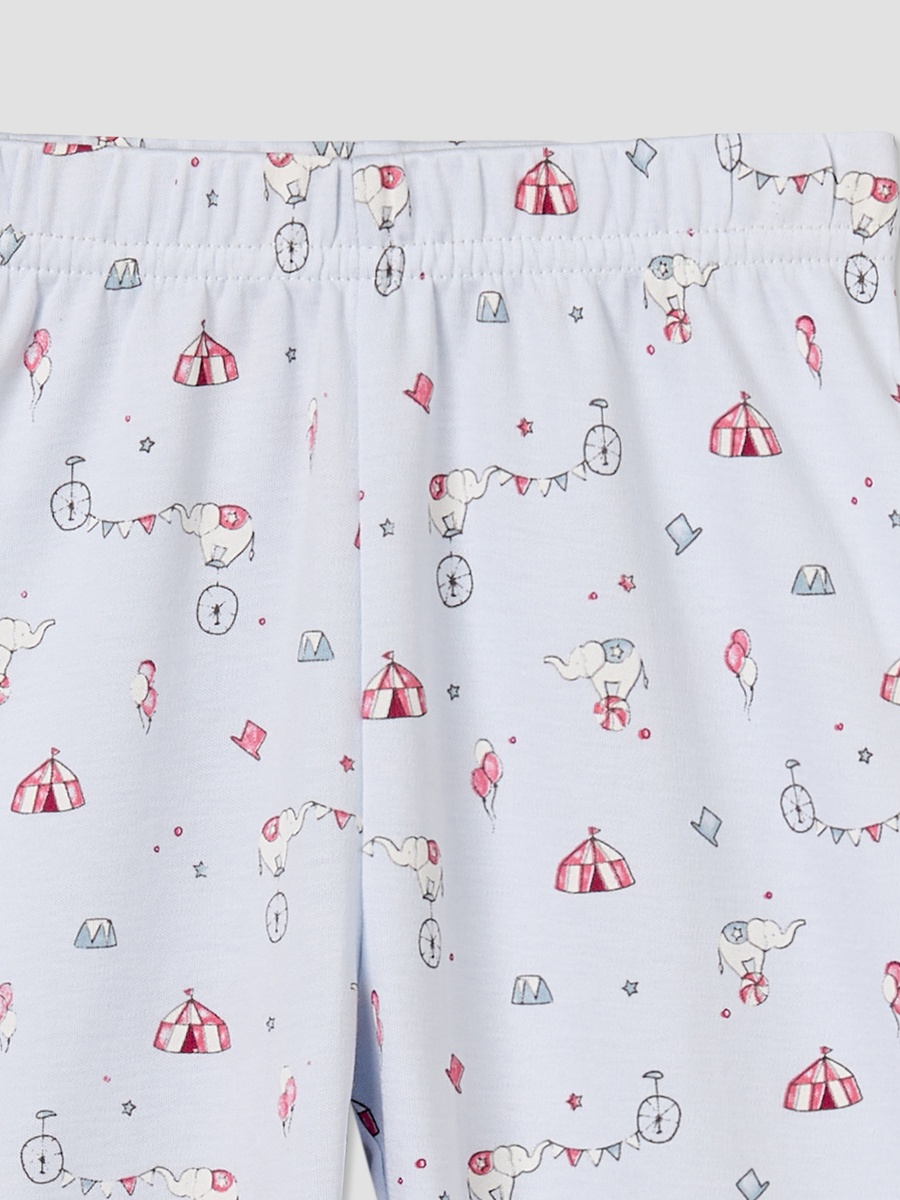 Cotton Collared Long Sleeves Pyjama Set with Circus Print