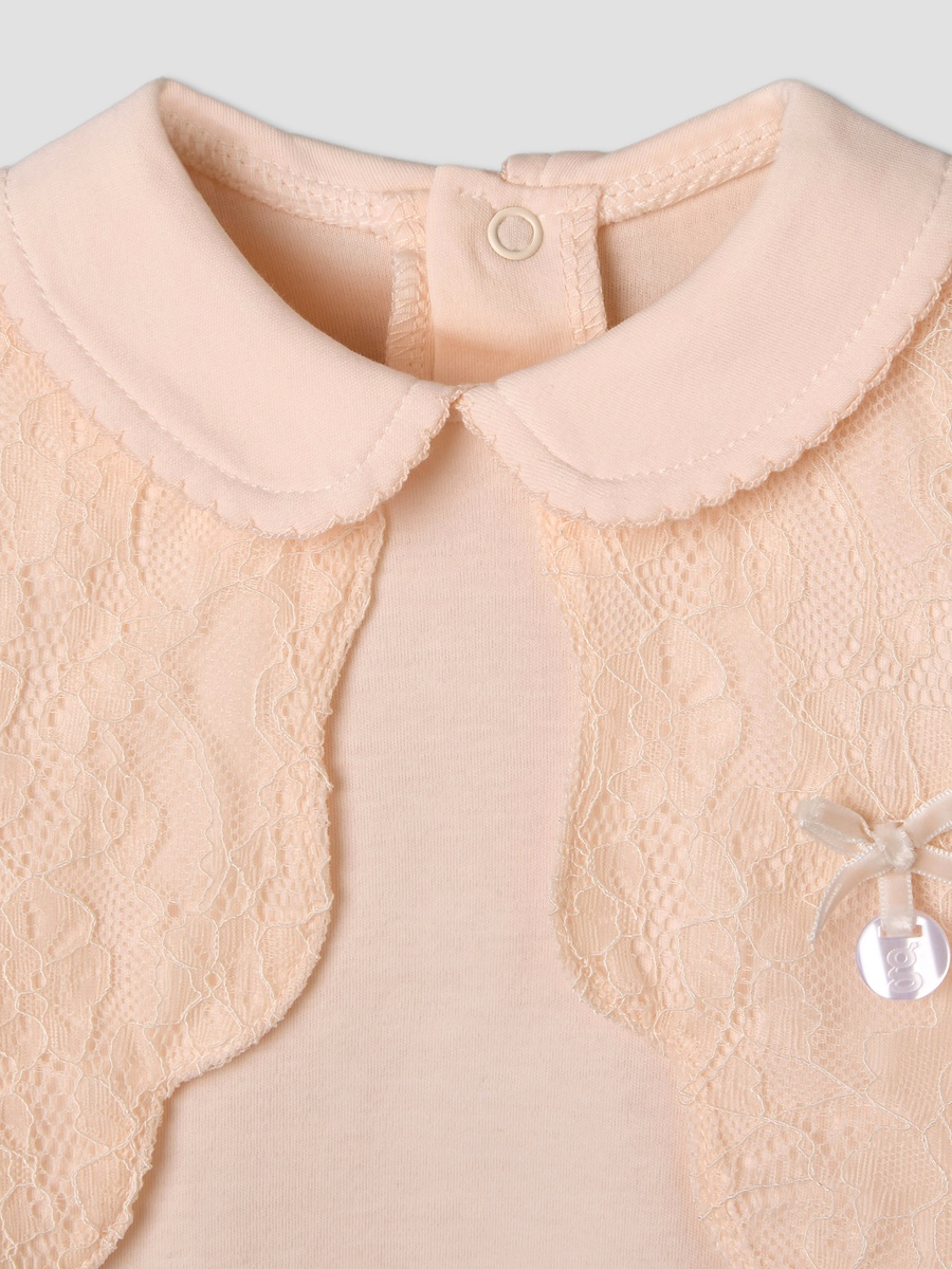 Cotton Collared Long Sleeves Pyjama Set with Lace Detail