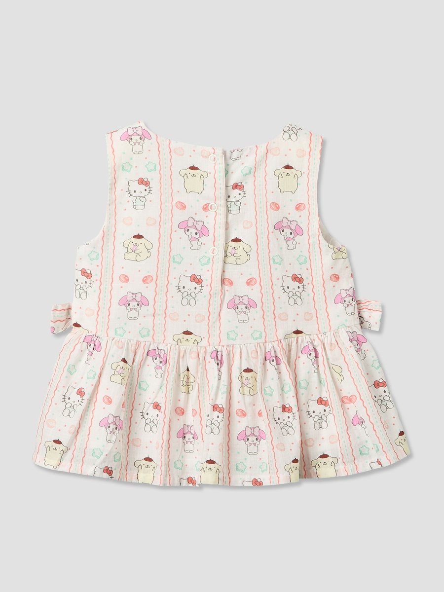 Round Neck Sleeveless Top and Shorts Set with Hello Kitty and Friends Print