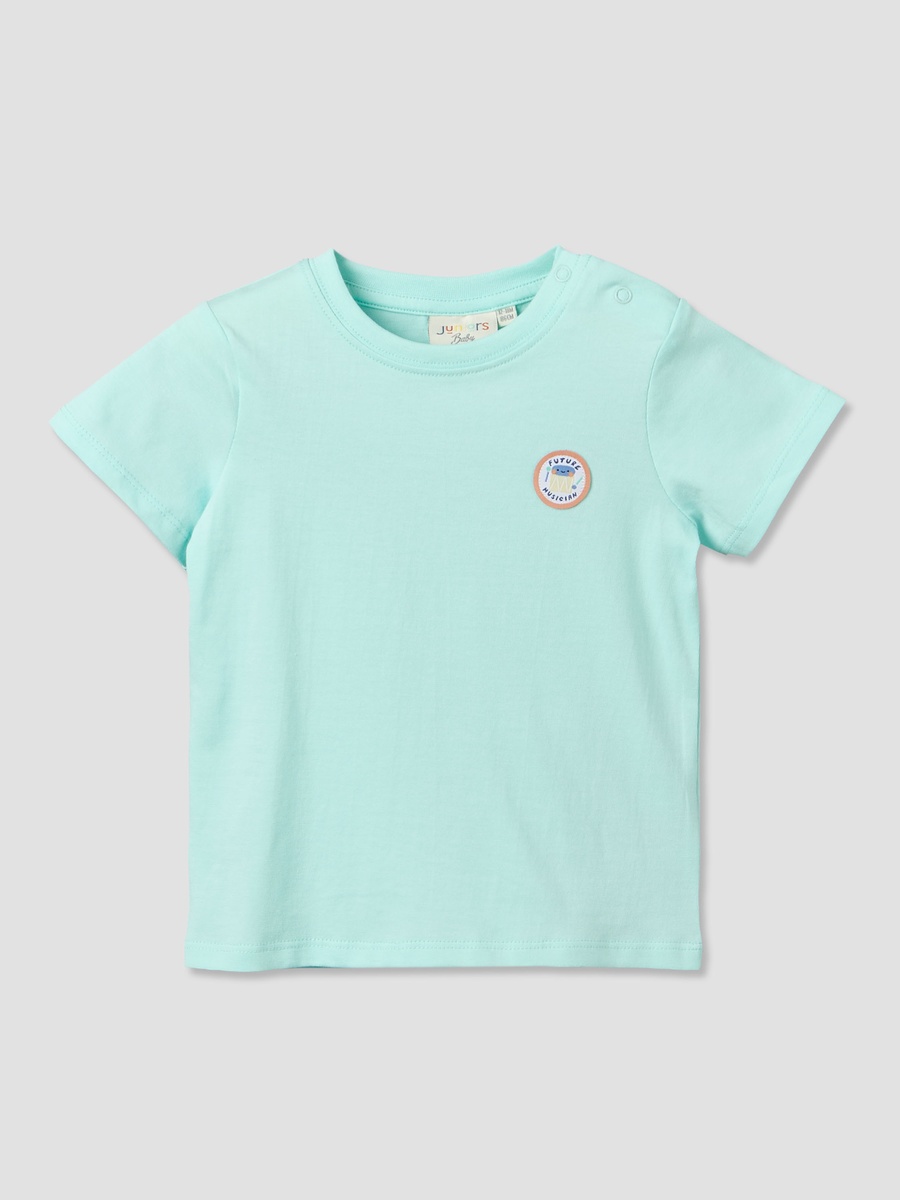 Round Neck Short Sleeves T-Shirt and Dungaree Set with Drum Print