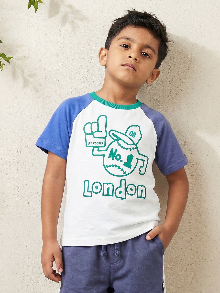 Crew Neck Short Sleeves T-Shirt and Shorts Set with Varsity Print