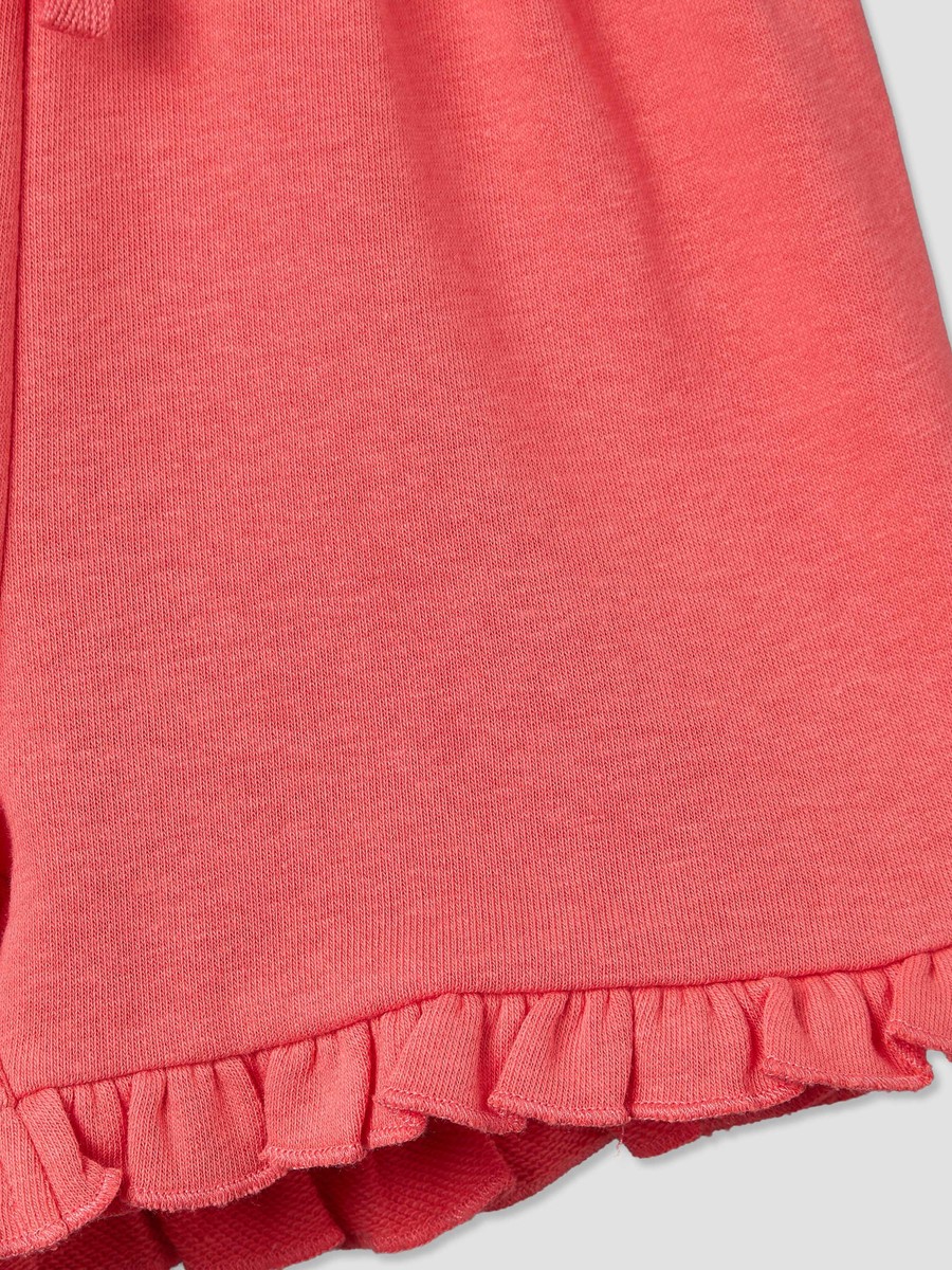 Knee Length Elasticated Waist Shorts with Ruffle Trim