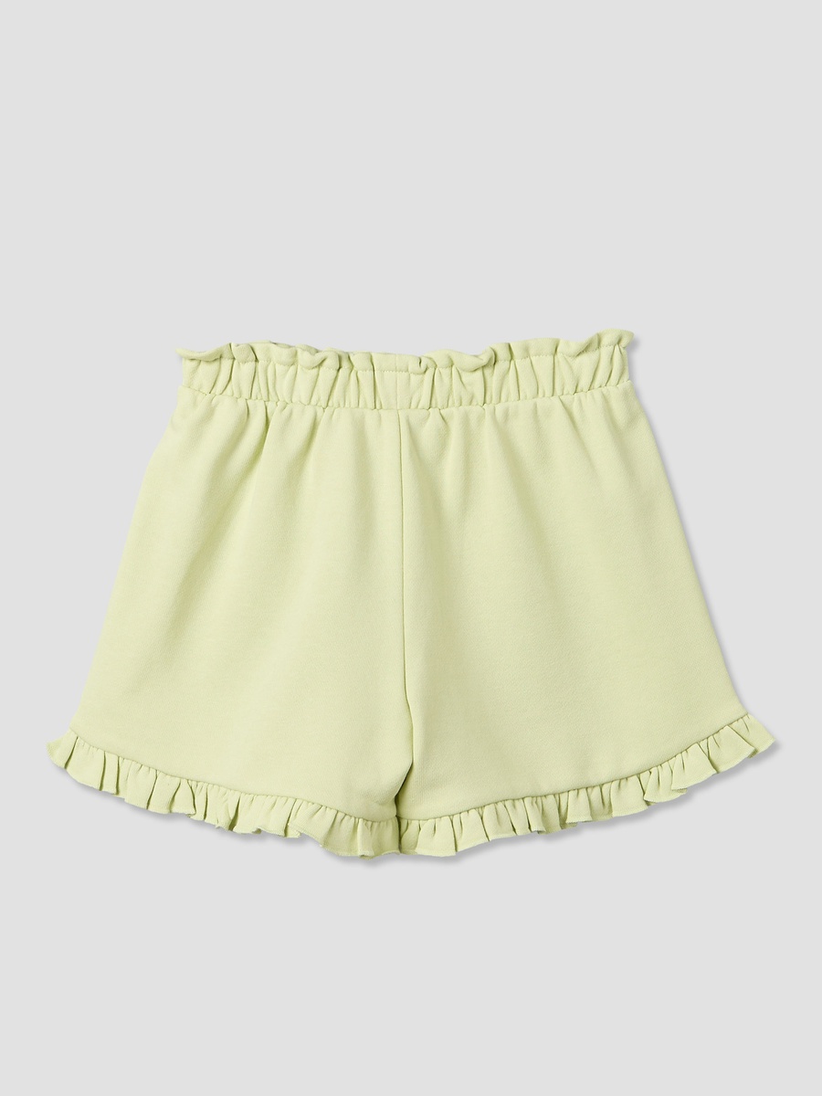 Knee Length Elasticated Waist Shorts with Ruffle Trim