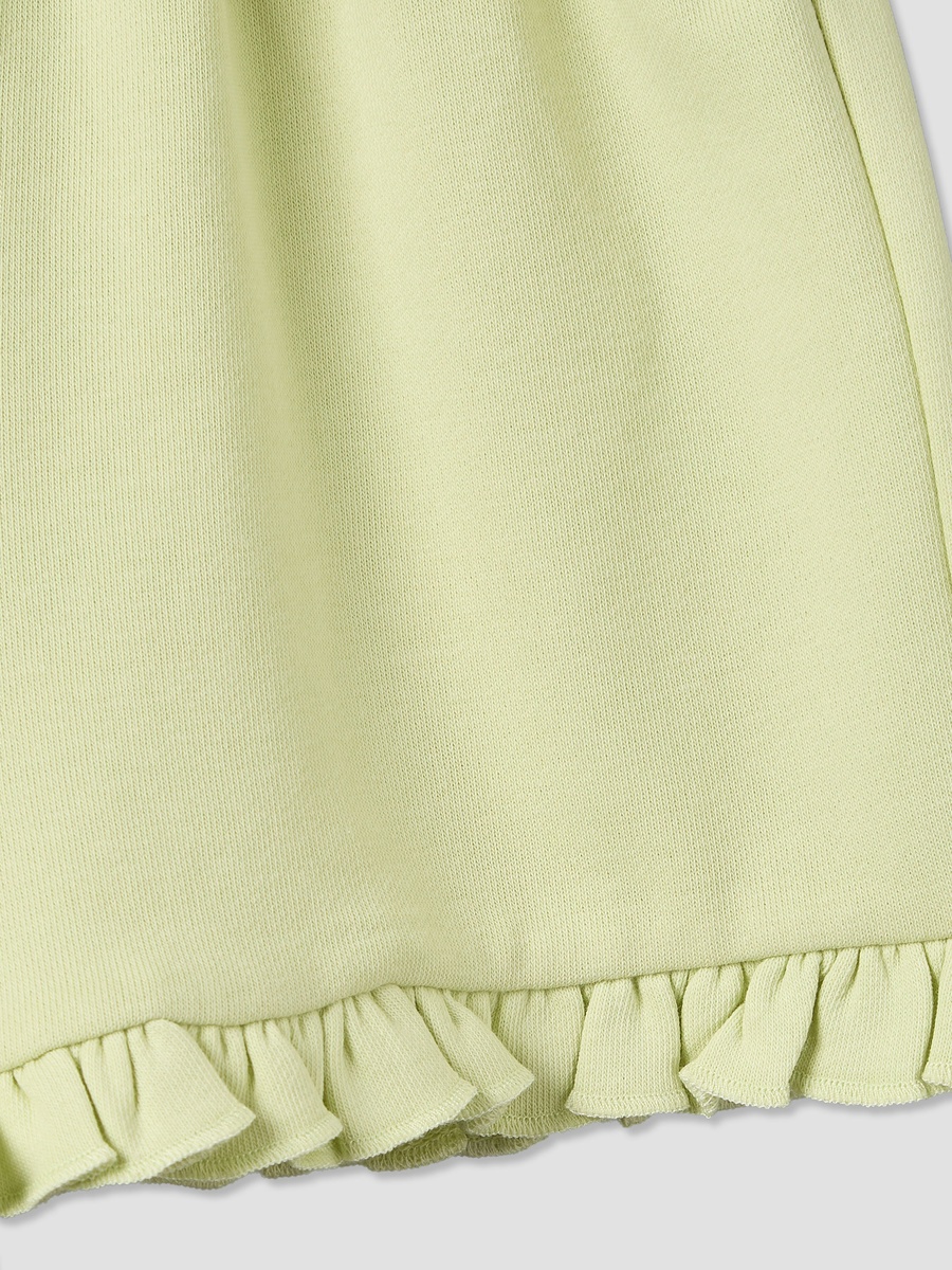 Knee Length Elasticated Waist Shorts with Ruffle Trim