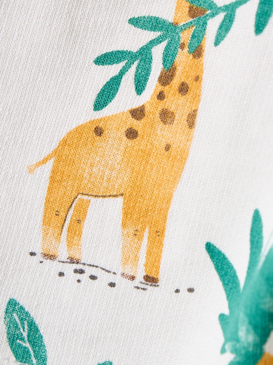 Knee Length Elasticated Drawstring Shorts with Safari Print
