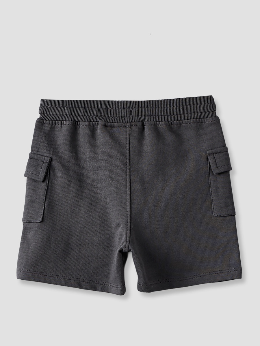 Knee Length Elasticated Drawstring Waist Shorts with Flap Pockets