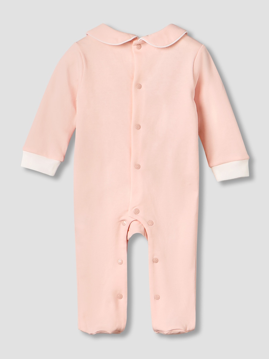 Peter Pan Collar Long Sleeves Sleepsuit with Pintuck Detail