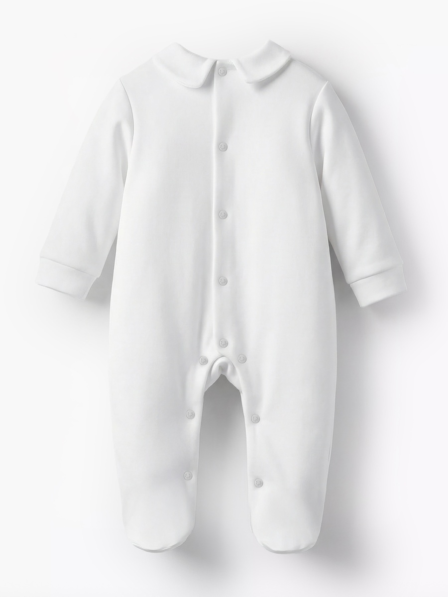 Peter Pan Collar Long Sleeves Sleepsuit with Lace Detail