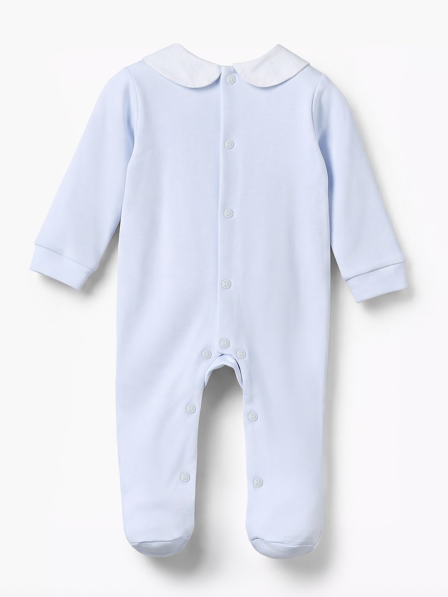 Peter Pan Collar Long Sleeves Sleepsuit with Button Closure