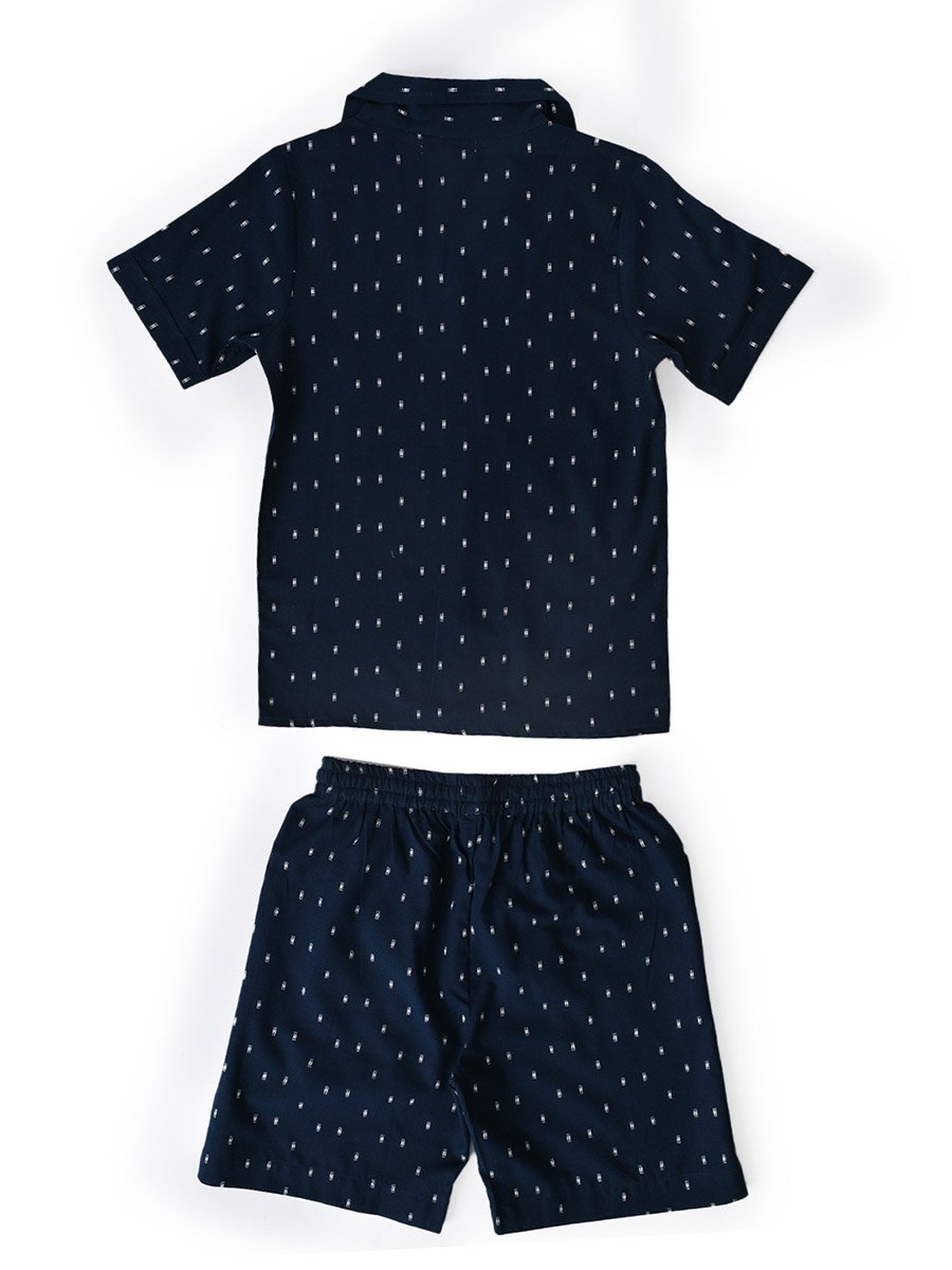 Boys Printed Short Sleeve Shirt and Shorts Set