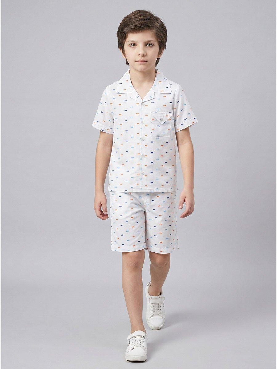 Boys Printed Half Sleeve Shirt and Shorts Set