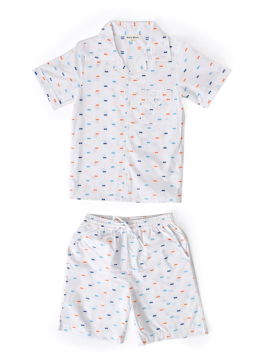 Boys Printed Half Sleeve Shirt and Shorts Set