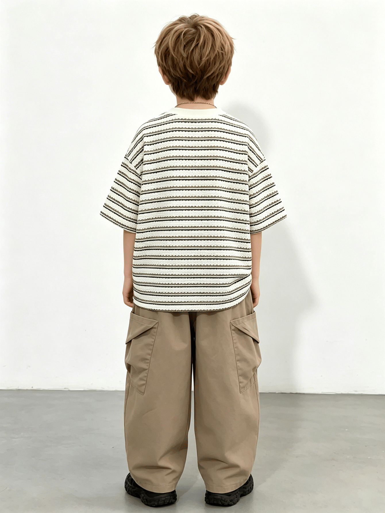 Boys Striped T-Shirt and Cargo Pants Set